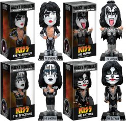 KISS 2011 Funko Wacky Wobbler Set Of 4: Demon Starchild Spaceman Catman