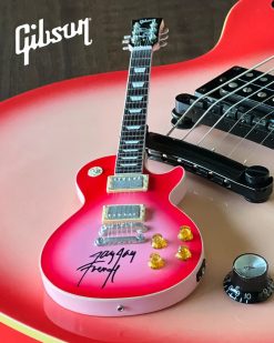 Axe Heaven Twisted Sister Collectible 2022 Jay Jay French Signed Real Gibson Les Paul Pinkburst 1:4 Scale Mini Guitar Model