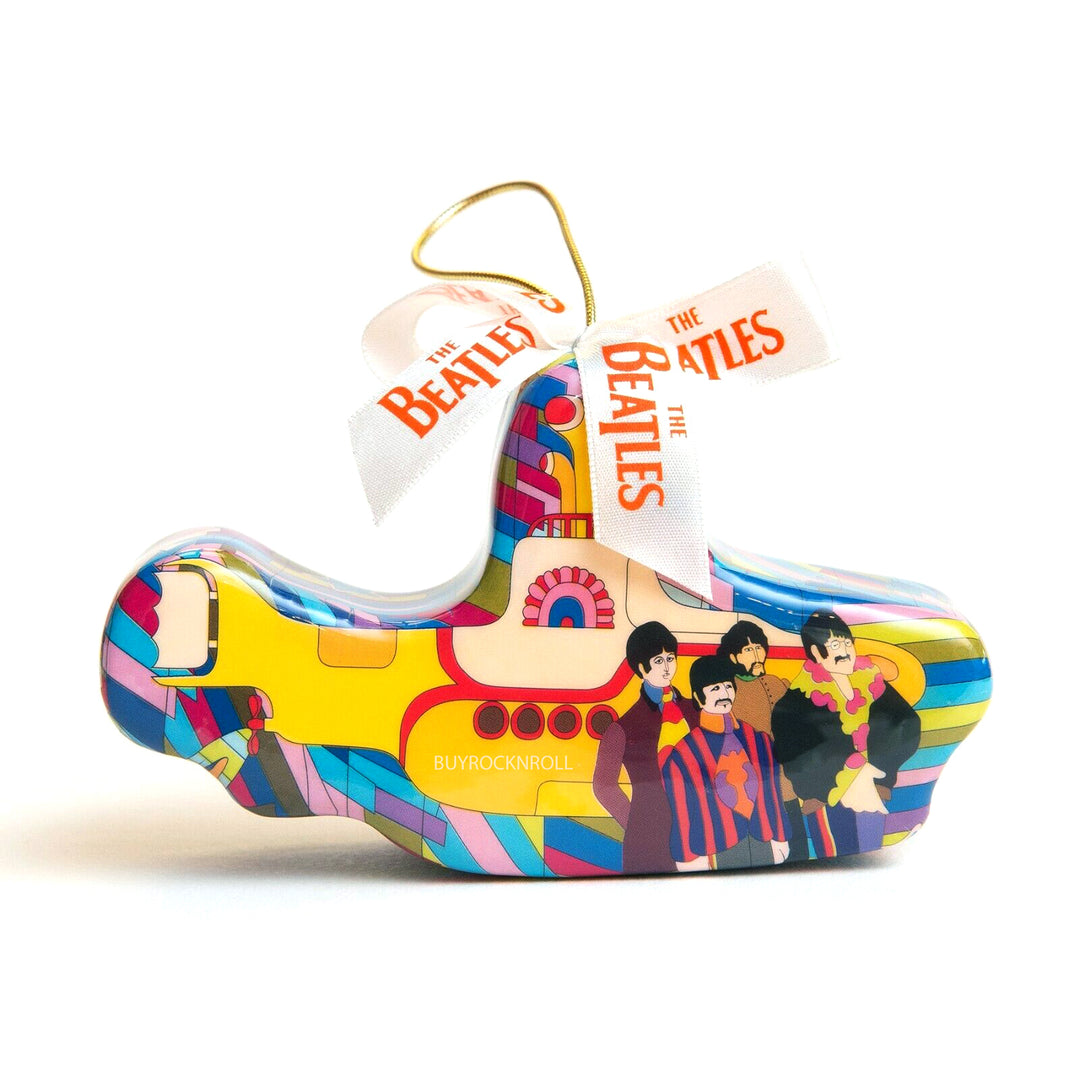 The Beatles Collectible 2007 Vandor Yellow Submarine Decoupage Christmas Ornament Beatles, The 3 The Beatles Collectible 2007 Vandor Yellow Submarine Decoupage Christmas Ornament Beatles, The