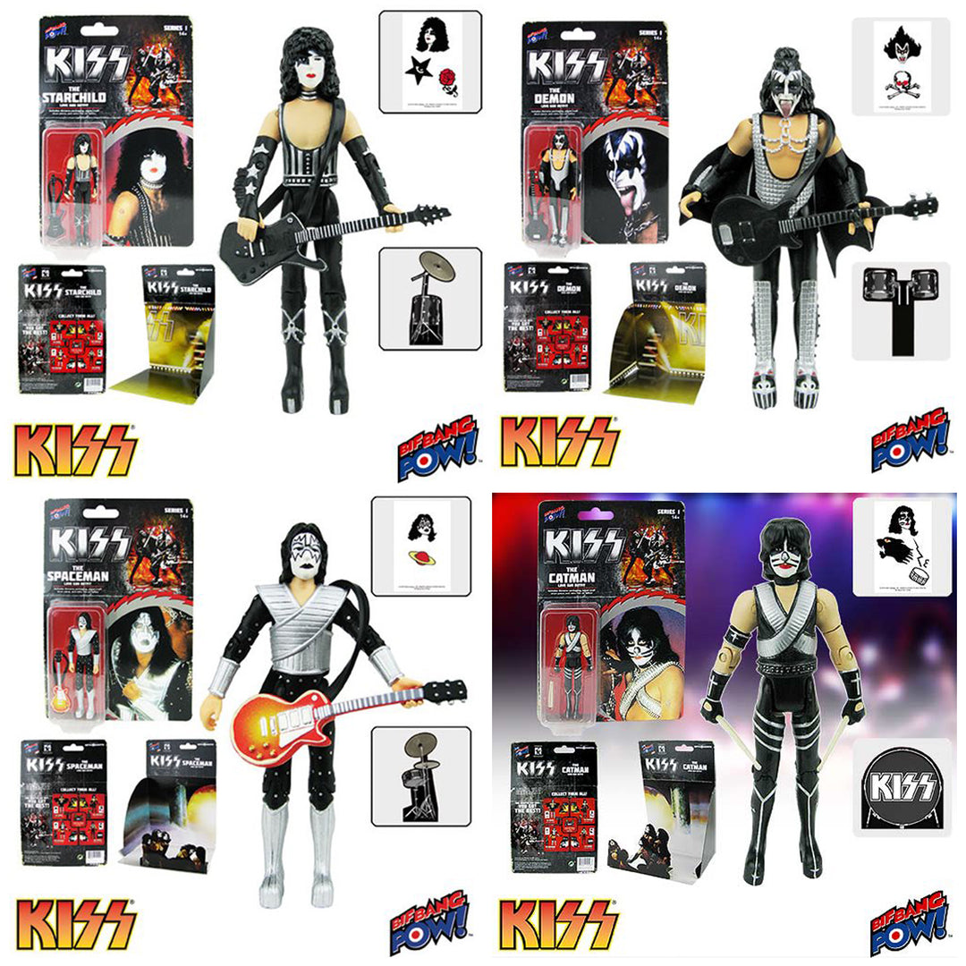 Bif Bang Powl! KISS Collectibles 2015 Bif Bang Pow! Series 1 Love G U N 3 3/4 Inch Figures & Variant Demon 6 Bif Bang Powl! KISS Collectibles 2015 Bif Bang Pow! Series 1 Love G U N 3 3/4 Inch Figures & Variant Demon