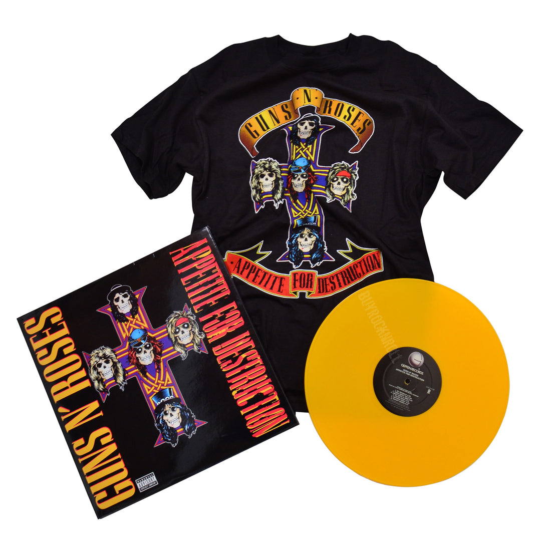 Guns N Roses Collectible 2009 Appetite For Destruction Yellow Vinyl LP & T-Shirt Box Set - Size Large 6 Guns N Roses Collectible 2009 Appetite For Destruction Yellow Vinyl LP & T-Shirt Box Set - Size Large