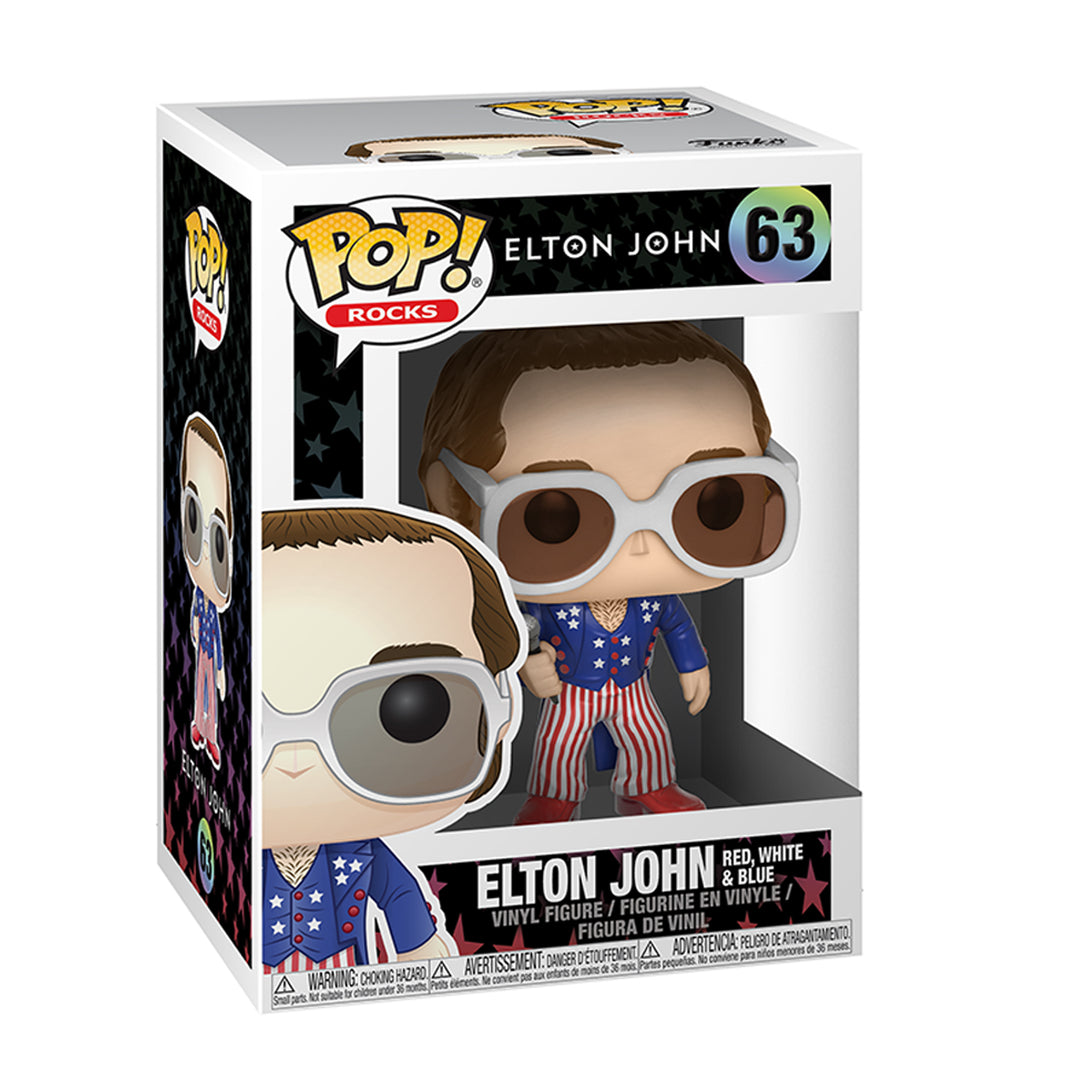 Elton John Collectible 2017 Funko POP Rocks Patriotic Figure #63 In A Protector Display Case 4 Elton John Collectible 2017 Funko POP Rocks Patriotic Figure #63 In A Protector Display Case