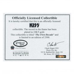 SOLD OUT! KISS Collectible - The First Decade Limited Edition 24 KT Gold Record LP #671