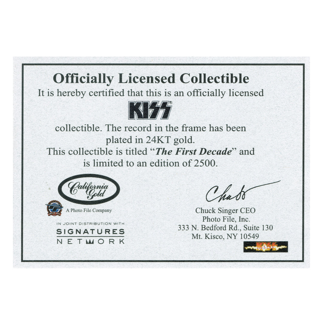 SOLD OUT! KISS Collectible - The First Decade Limited Edition 24 KT Gold Record LP #671 4 SOLD OUT! KISS Collectible - The First Decade Limited Edition 24 KT Gold Record LP #671