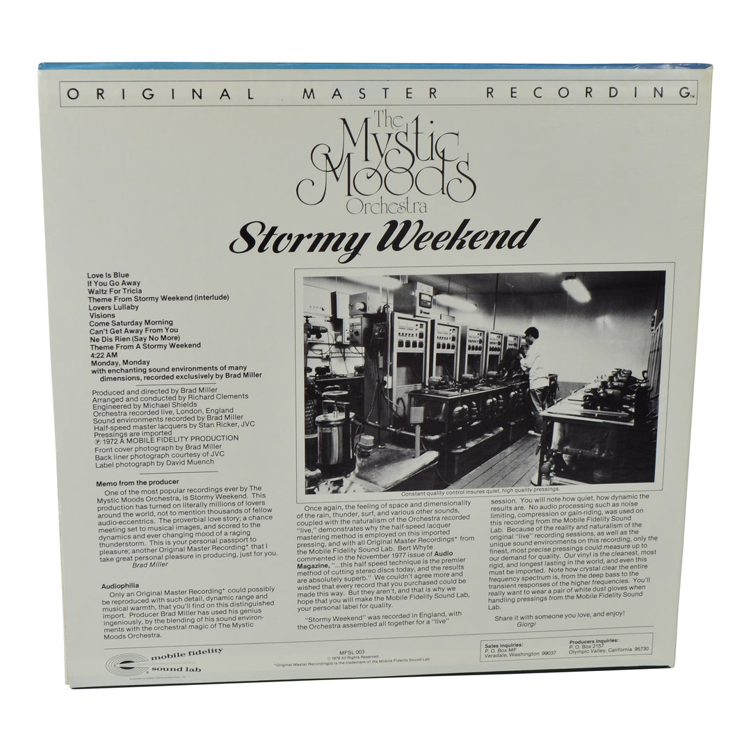 MFSL Collectors: 1978 Mobile Fidelity The Mystic Moods Orchestra Stormy Weekend LP #1-003 Mobile Fidelity MFSL 5 MFSL Collectors: 1978 Mobile Fidelity The Mystic Moods Orchestra Stormy Weekend LP #1-003 Mobile Fidelity MFSL
