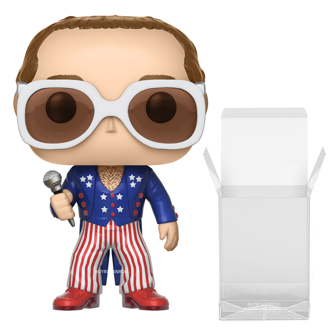 Elton John Collectible 2017 Funko POP Rocks Patriotic Figure #63 In A Protector Display Case 3 Elton John Collectible 2017 Funko POP Rocks Patriotic Figure #63 In A Protector Display Case