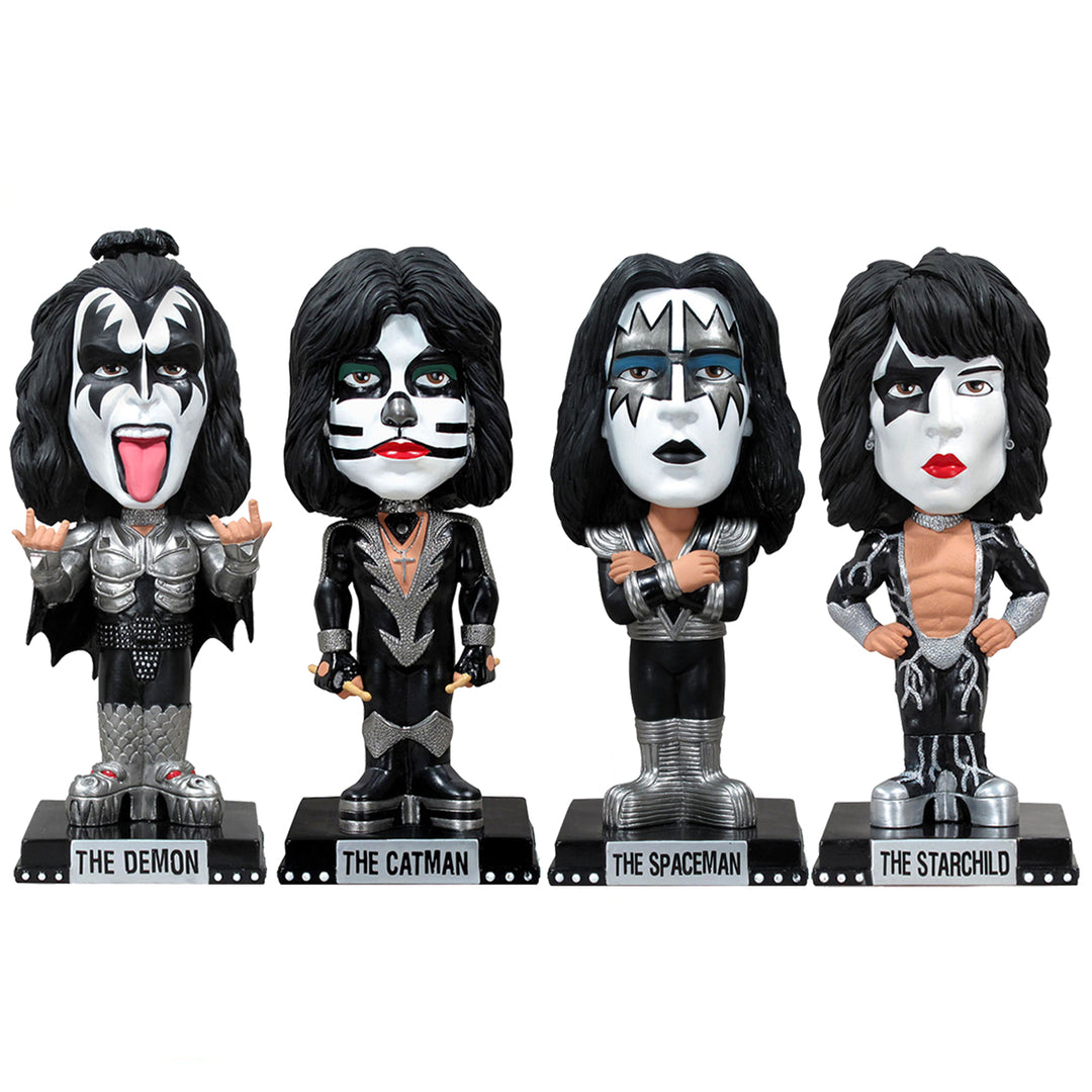 KISS 2011 Funko Wacky Wobbler Set Of 4: Demon Starchild Spaceman Catman 4 KISS 2011 Funko Wacky Wobbler Set Of 4: Demon Starchild Spaceman Catman