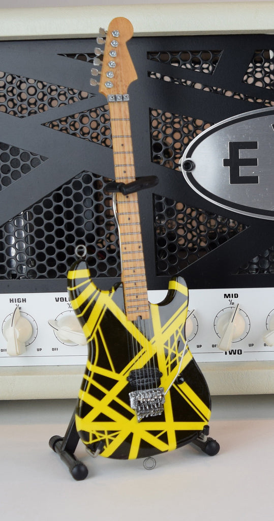 Axe Heaven EVH Black & Yellow VH2 "Bumblebee" Eddie Van Halen Mini Guitar Replica Collectible 7 Axe Heaven EVH Black & Yellow VH2 "Bumblebee" Eddie Van Halen Mini Guitar Replica Collectible