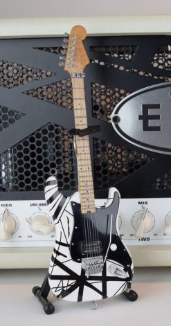 Axe Heaven EVH Black & White VH1 Eddie Van Halen Mini Guitar Replica Collectible