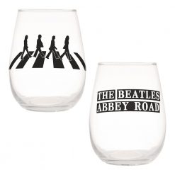 Beatles Collectibles Vandor 2018 Abbey Road 18 Oz Contour Glasses - Set Of 2