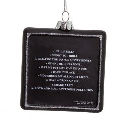 1. AC/DC Collectible 2021 Kurt Adler Glass Back In Black Album 3.5 Inch Ornament