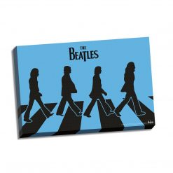 Steiner Sports Beatles Collectible Abbey Road LP Blue Silhouette Zebra Graphic Stretch Canvas 24x36 Beatles, The