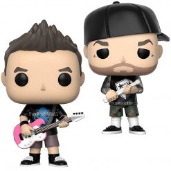 KnuckleBonz Blink 182 Collectible 2018 Funko Pop! Rocks #83 Mark Hoppus & #84 Travis Barker In Protectors