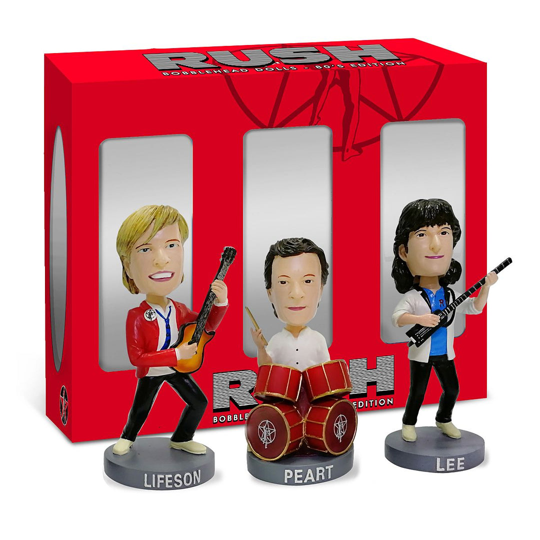 RUSH 2019 SRO 80’s Edition Bobblehead Dolls Geddy Lee/Neil Peart/ Alex Lifeson 7 RUSH 2019 SRO 80’s Edition Bobblehead Dolls Geddy Lee/Neil Peart/ Alex Lifeson